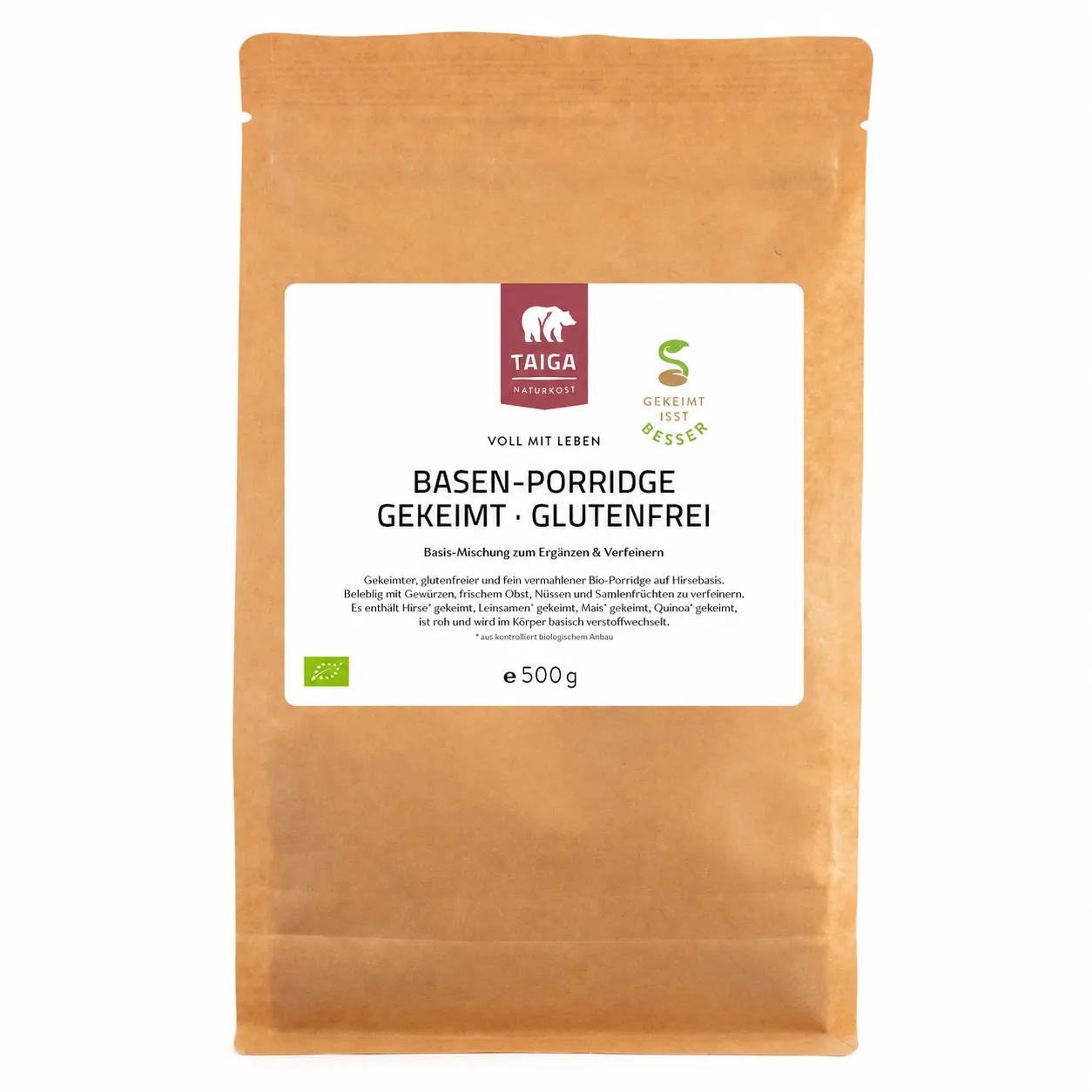 Basen-Porridge gekeimt glutenfrei, 500 g, von Taiga