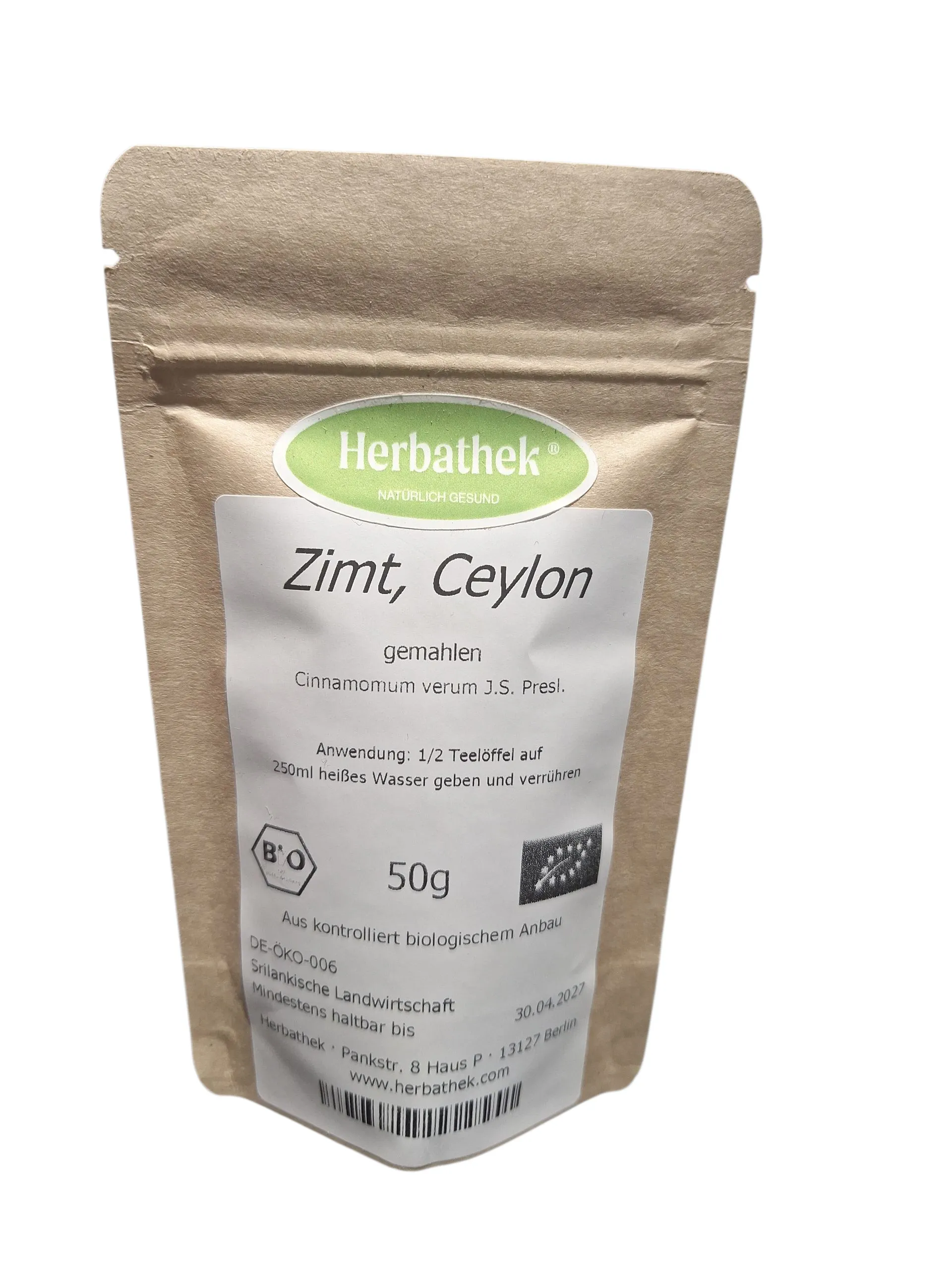 Zimt, Ceylon, 50 g, von Herbathek