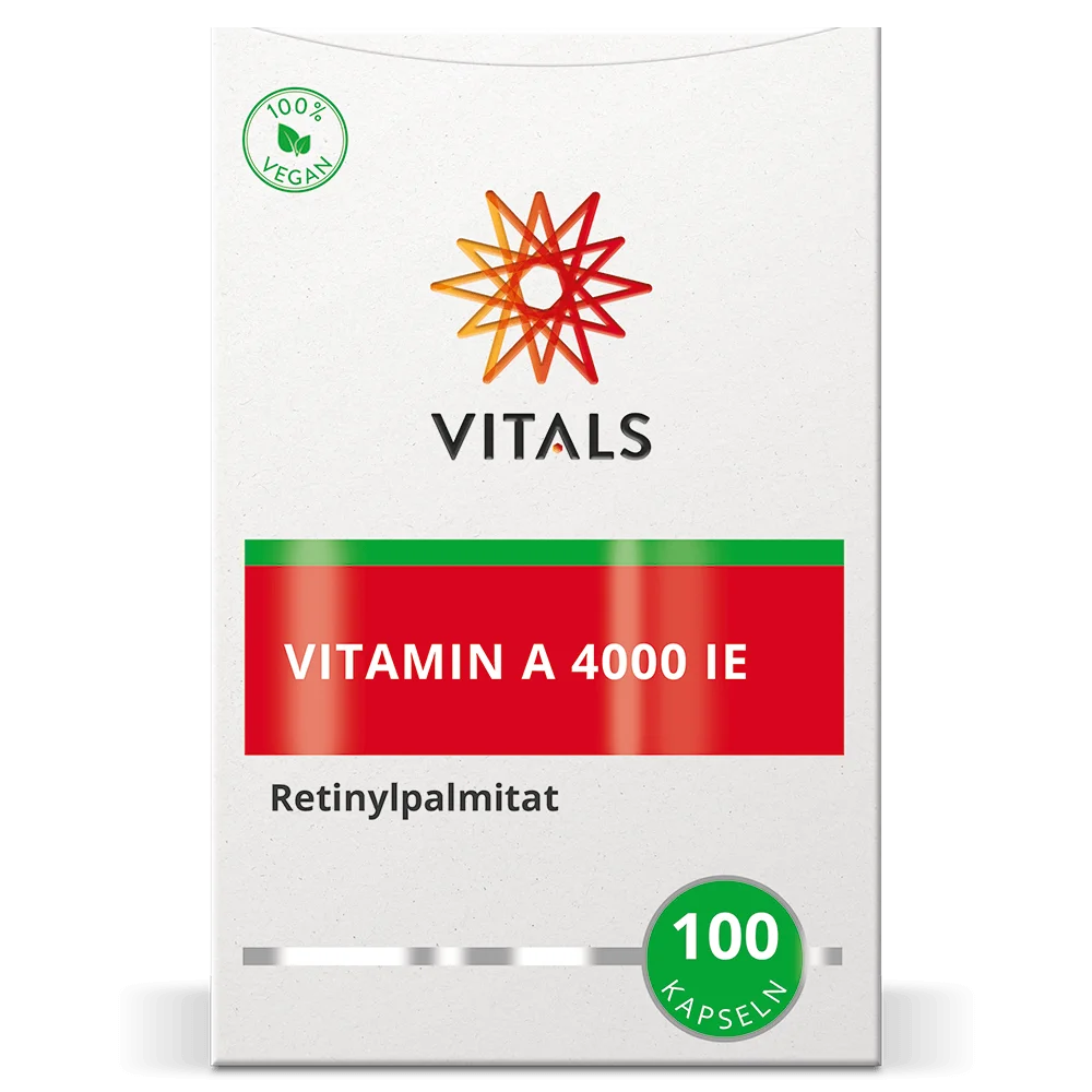 Vitamin A 4000 IE, 100 Kapseln, von Vitals