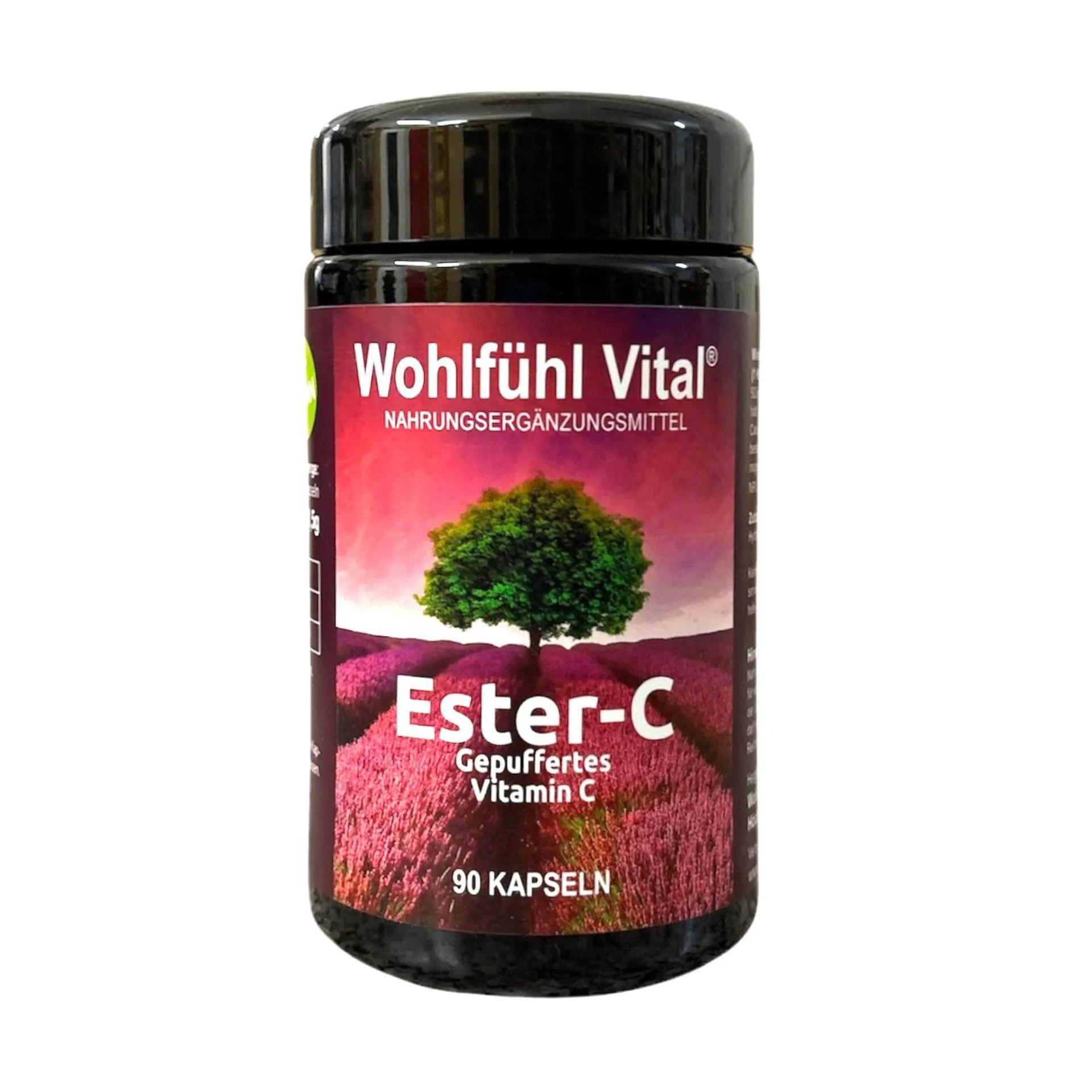 Ester-C, Gepuffertes Vitamin C, 90 Kapseln im Glas, von Wohlfühl Vital®