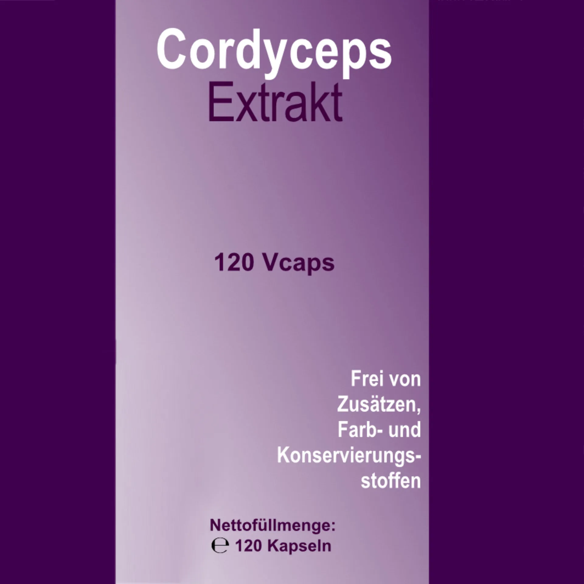 Cordyceps Extrakt, 120 vegane Kapseln, Nachfüllpackung, von Wohlfühl Vital®