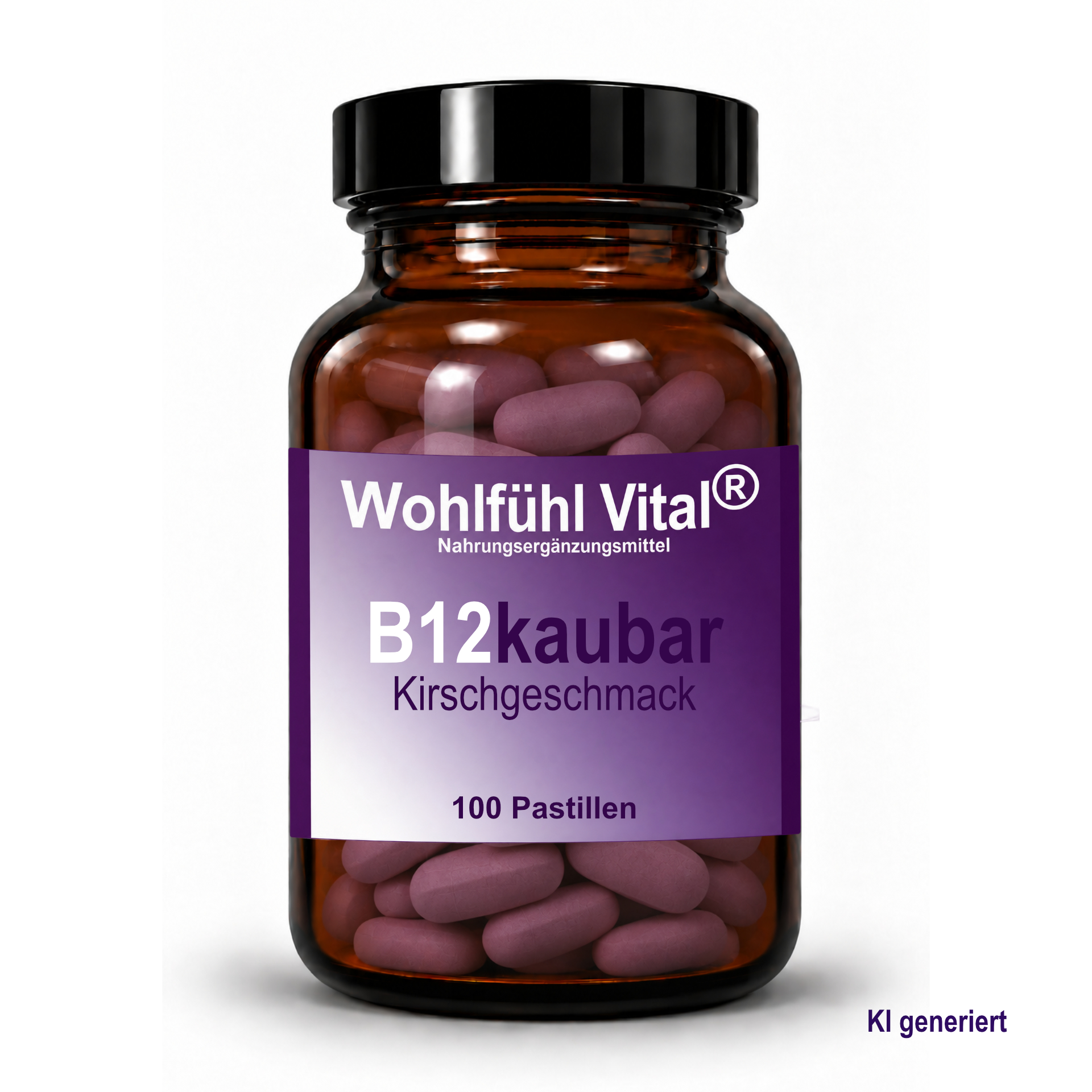 B12 kaubar 500µg, 100 Lutschpastillen im Glas, von Wohlfühl Vital®