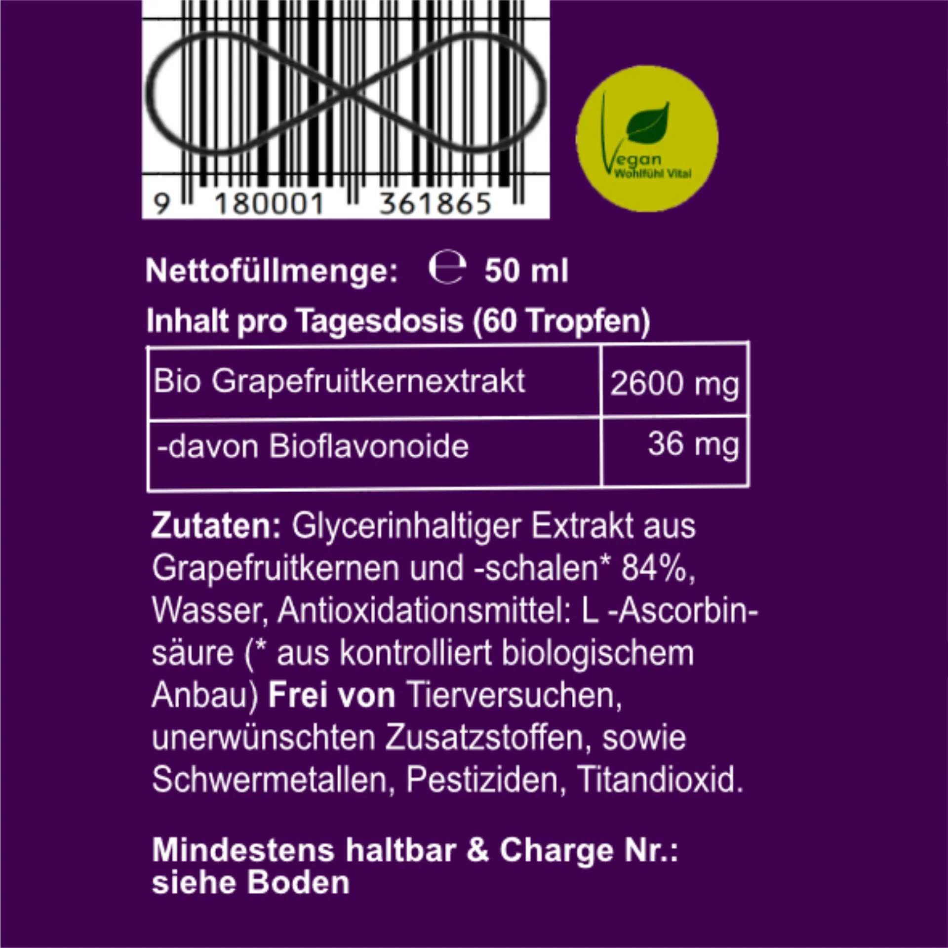 Grapefruitkernextrakt BIO, 50 ml, von Wohlfühl Vital®