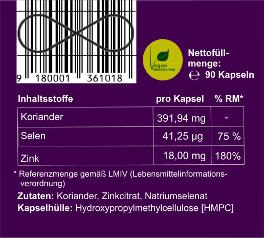 Zink Selen, 90 vegane Kapseln im Glas, von Wohlfühl Vital®