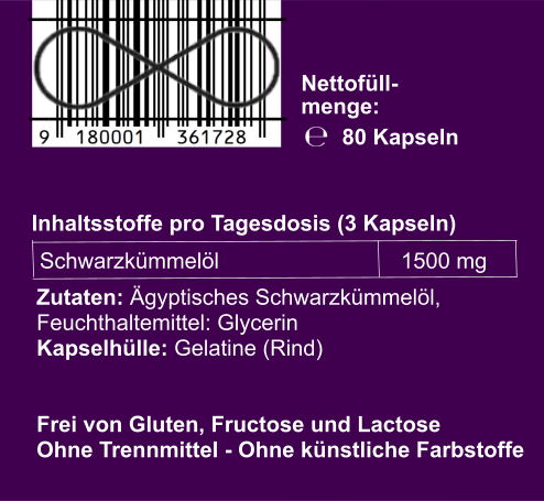 Schwarzkümmelöl ägyptisch, 80 Kapseln im Glas, von Wohlfühl Vital®