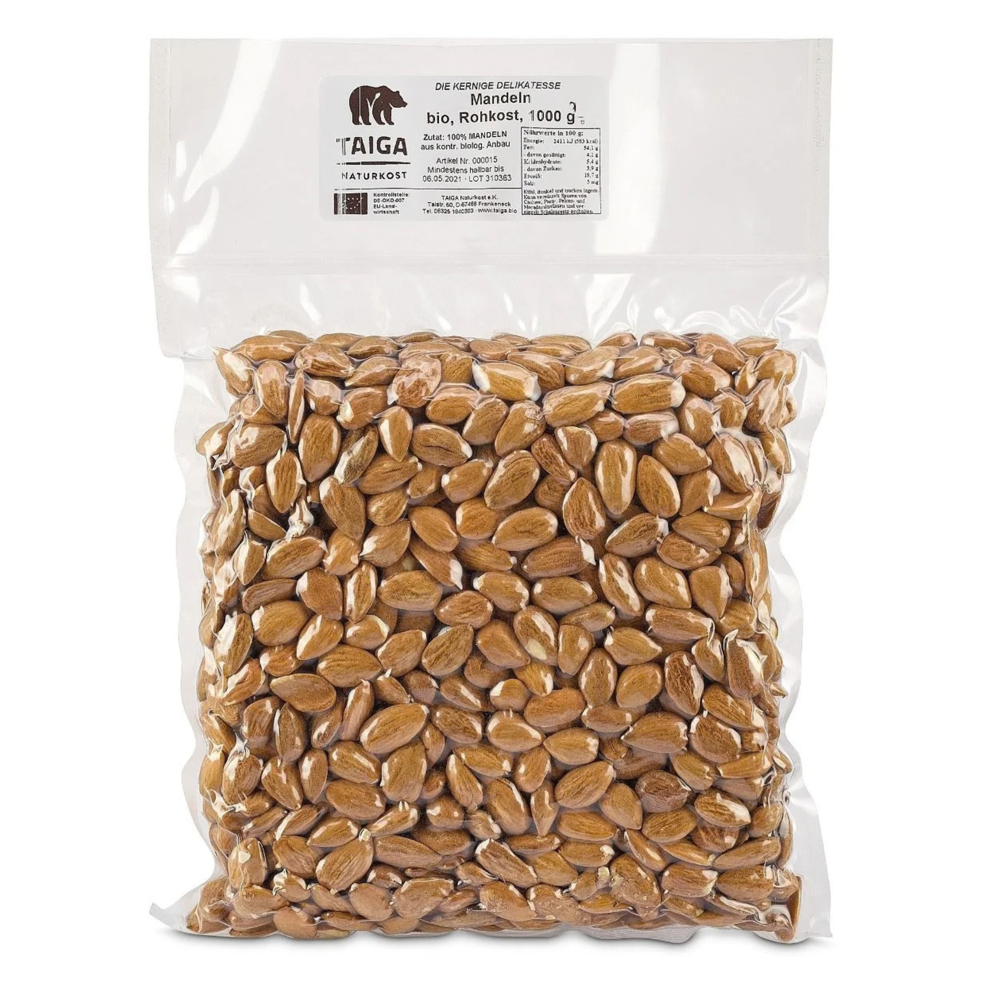 Mandeln ganz BIO, 500 g, von Taiga