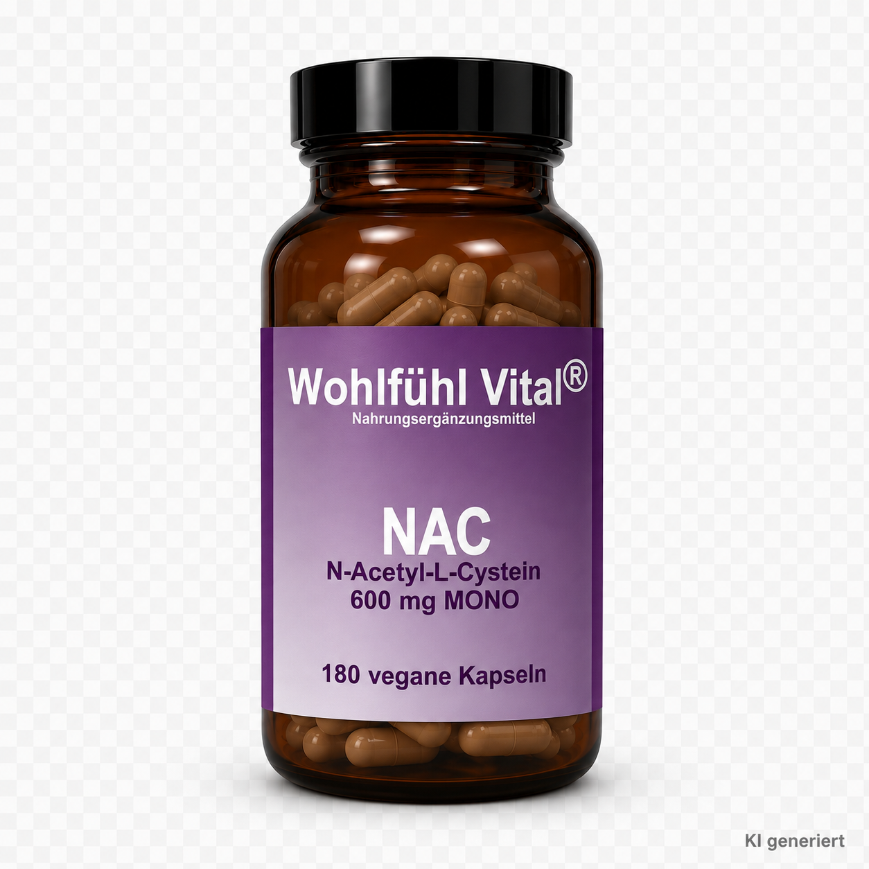 NAC N-Acetyl-L-Cystein 600 mg MONO, 180 Kapseln im Glas, von Wohlfühl Vital®