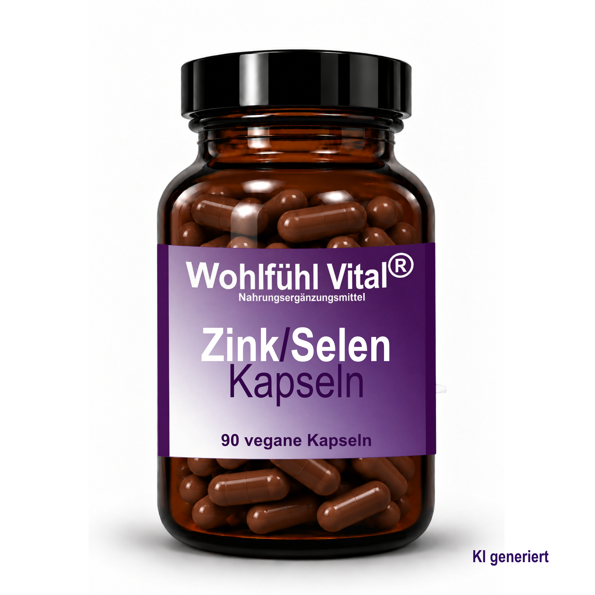 Zink Selen, 90 vegane Kapseln im Glas, von Wohlfühl Vital®