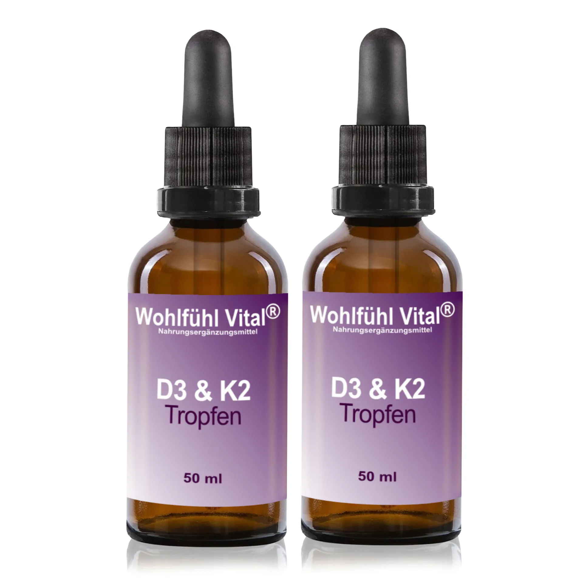 AUGUST AKTION: D3/K2 Tropfen, 2er Pack á 50 ml, von Wohlfühl Vital®