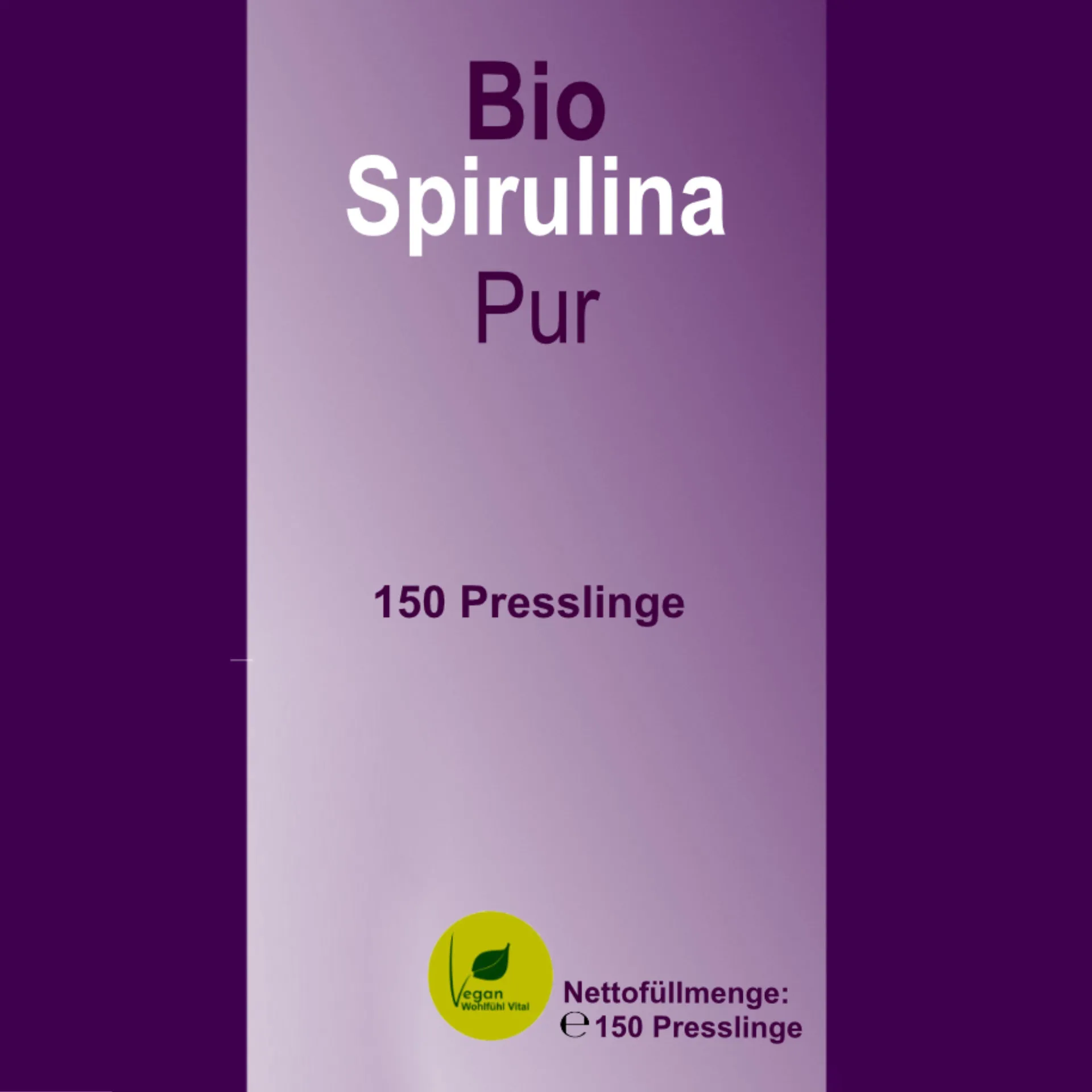 Spirulina BIO PUR, vegan, 150 Presslinge Nachfüllpackung, von Wohlfühl Vital
