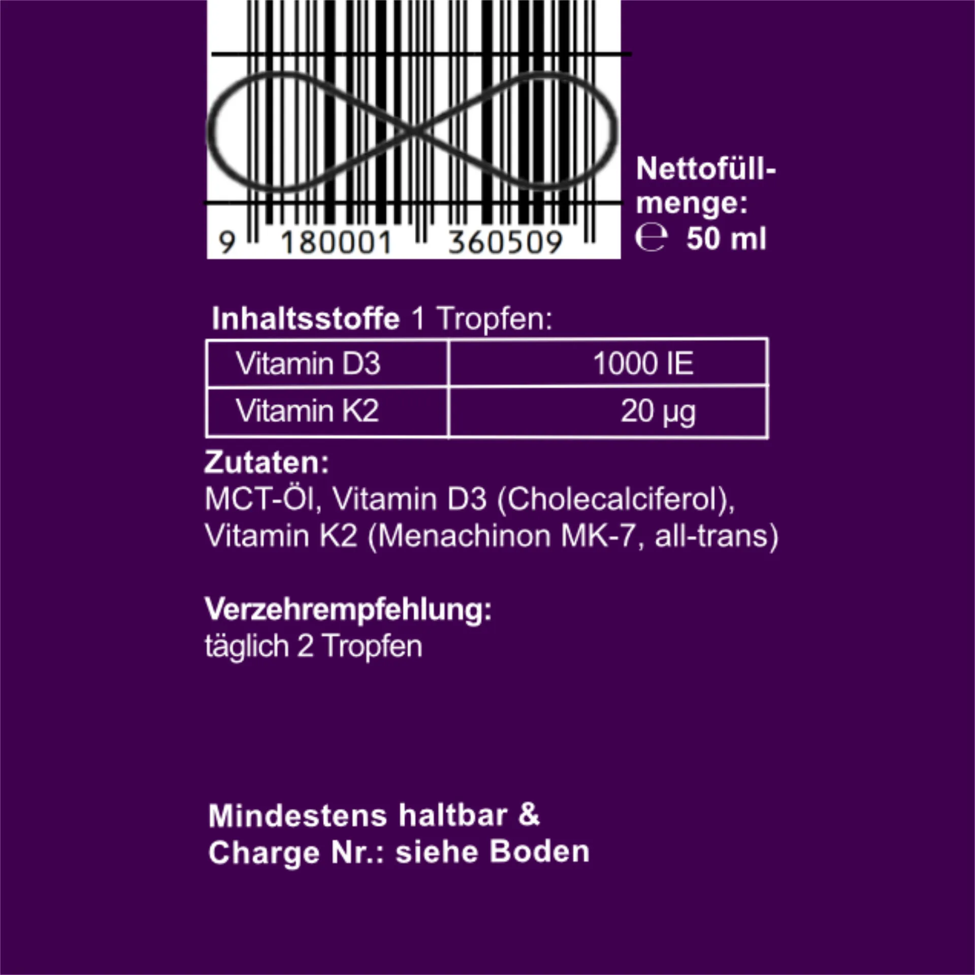 D3/K2 Tropfen, 50 ml, von Wohlfühl Vital®