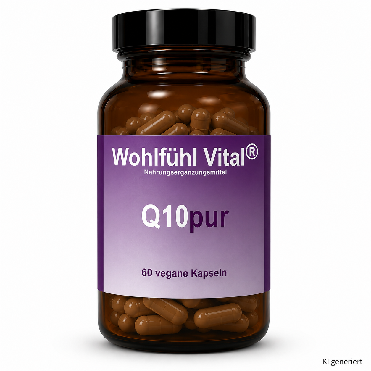 Q10 pur, 60 vegane Kapseln im Glas, von Wohlfühl Vital®
