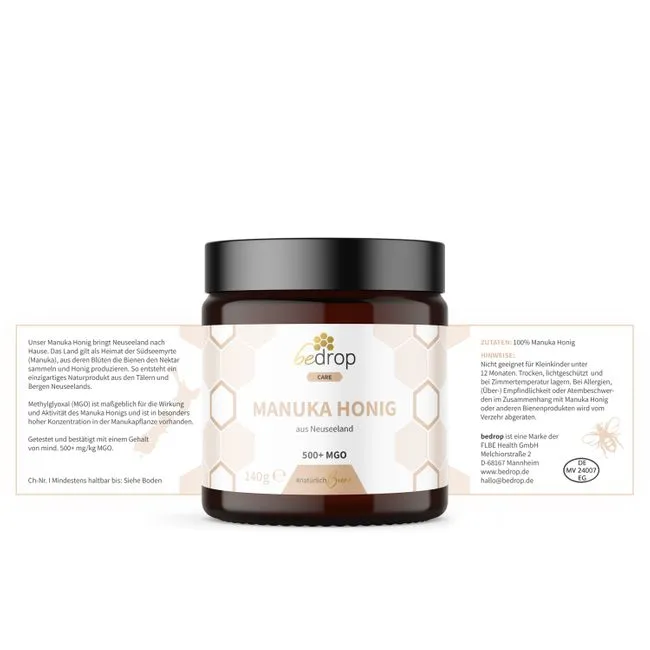 Manuka Honig, 140 g mit MGO 500+, von bedrop