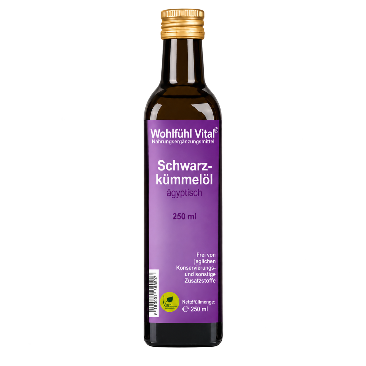 Schwarzkümmelöl, 250 ml, kaltgepresst von Wohlfühl Vital®