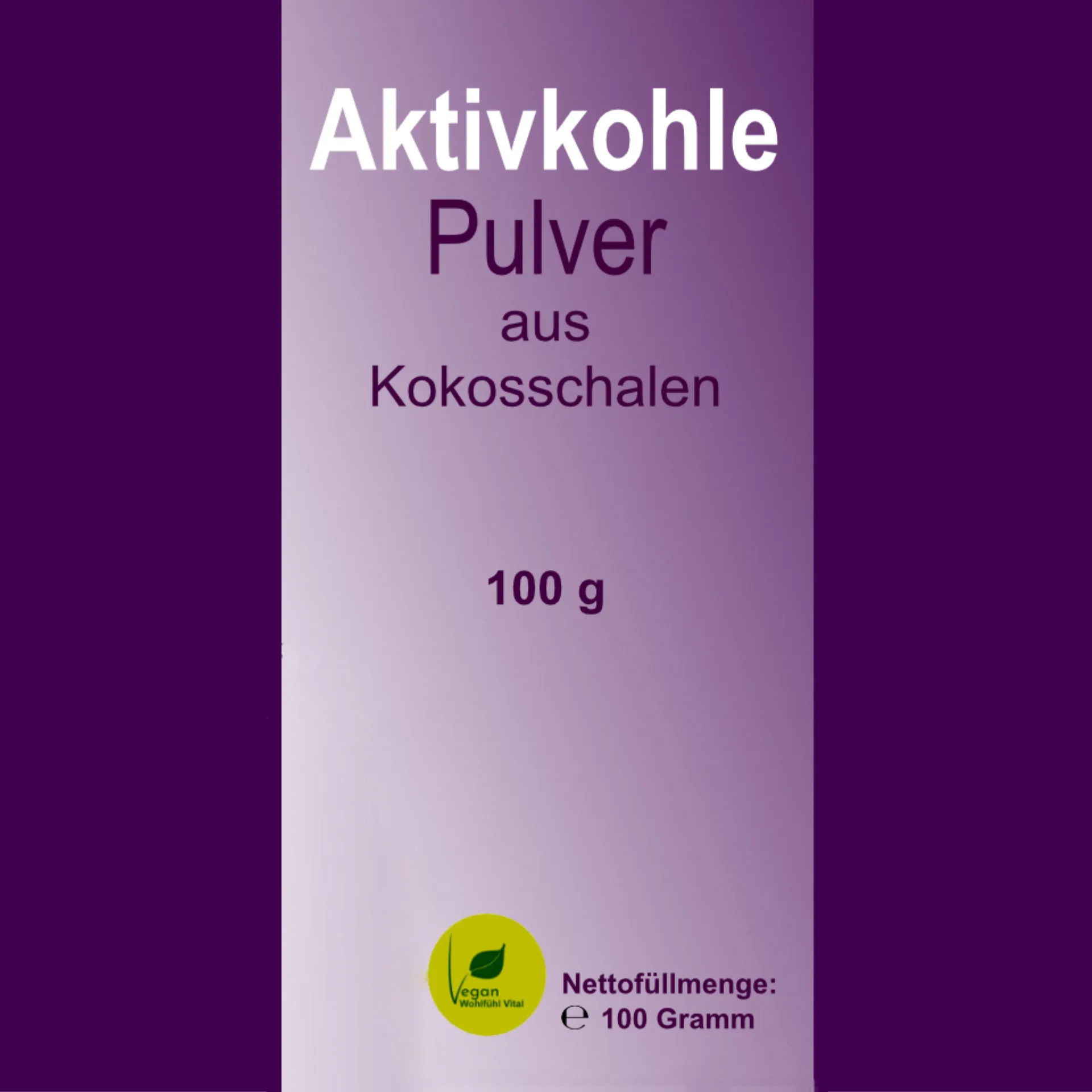 Aktivkohle Pulver aus Kokosschalen, 100 g, von Wohlfühl Vital®