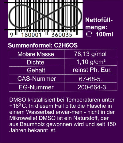 DMSO (Ph.Eur.) 99,9%, 100 ml, von Wohlfühl Vital®