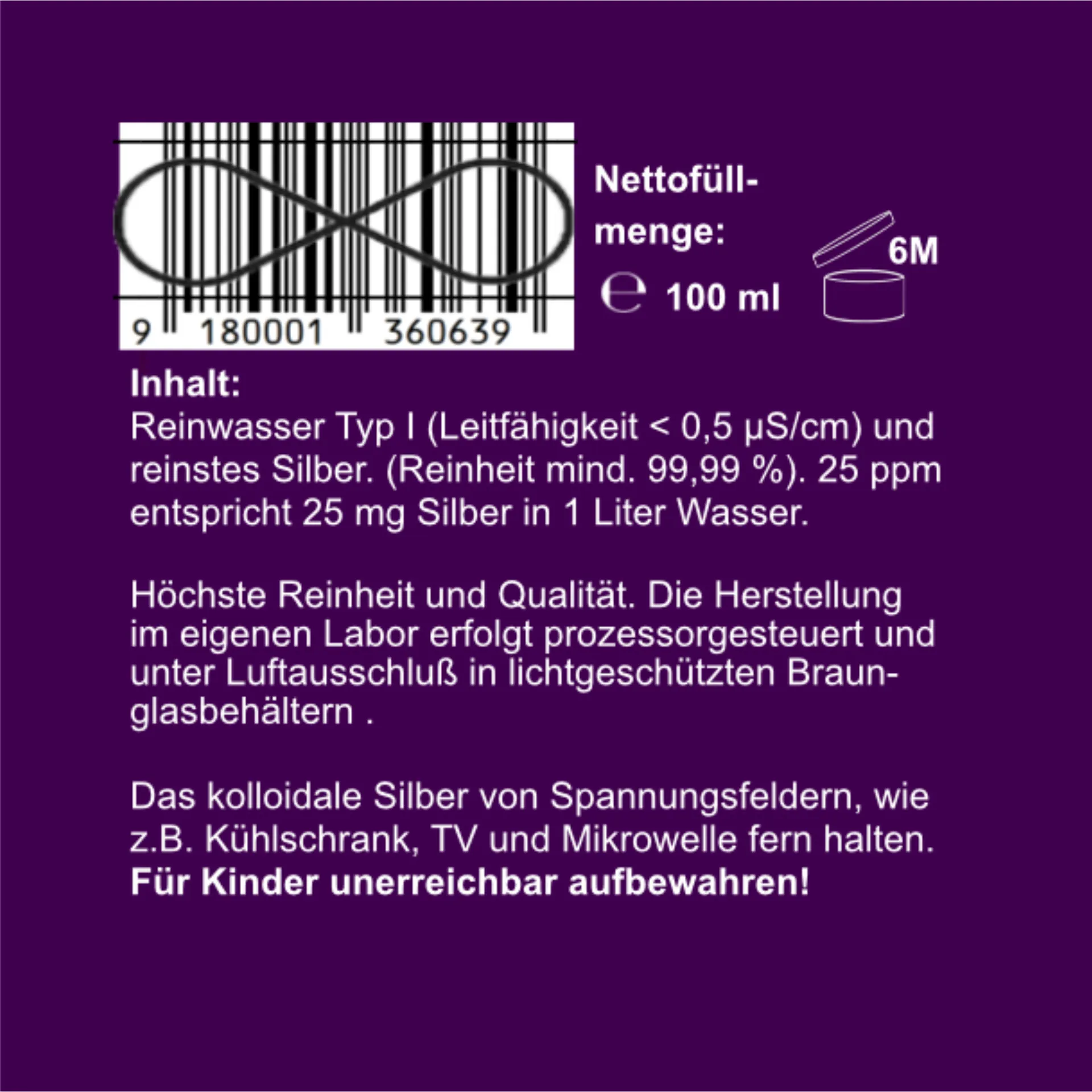 Kolloidales Silber 25 ppm, 100 ml Spray, von Wohlfühl Vital®