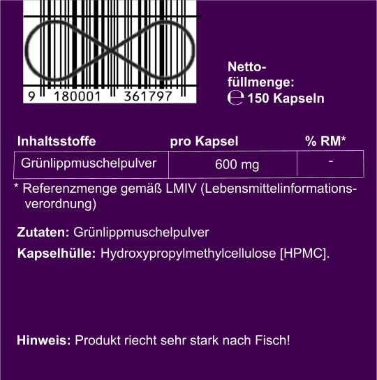 Grünlippmuscheln, 150 vegane Kapseln im Glas, von Wohlfühl Vital®
