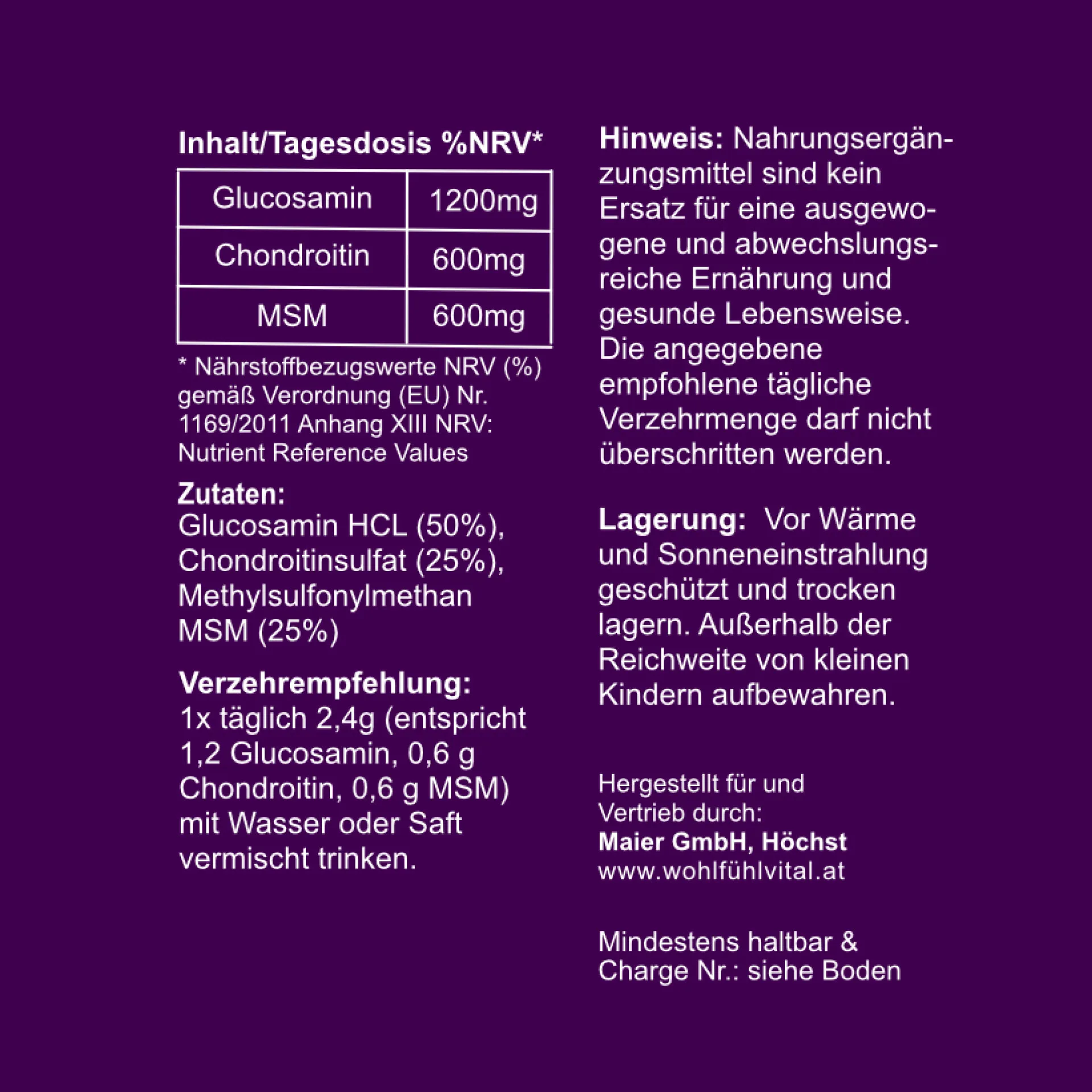 Gelenkkomplex Pulver, 300 g, von Wohlfühl Vital®