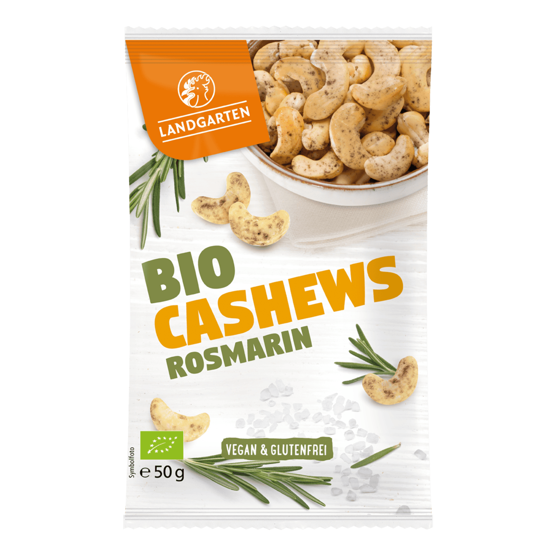 Bio Cashews, Rosmarin, 50 g, von Landgarten