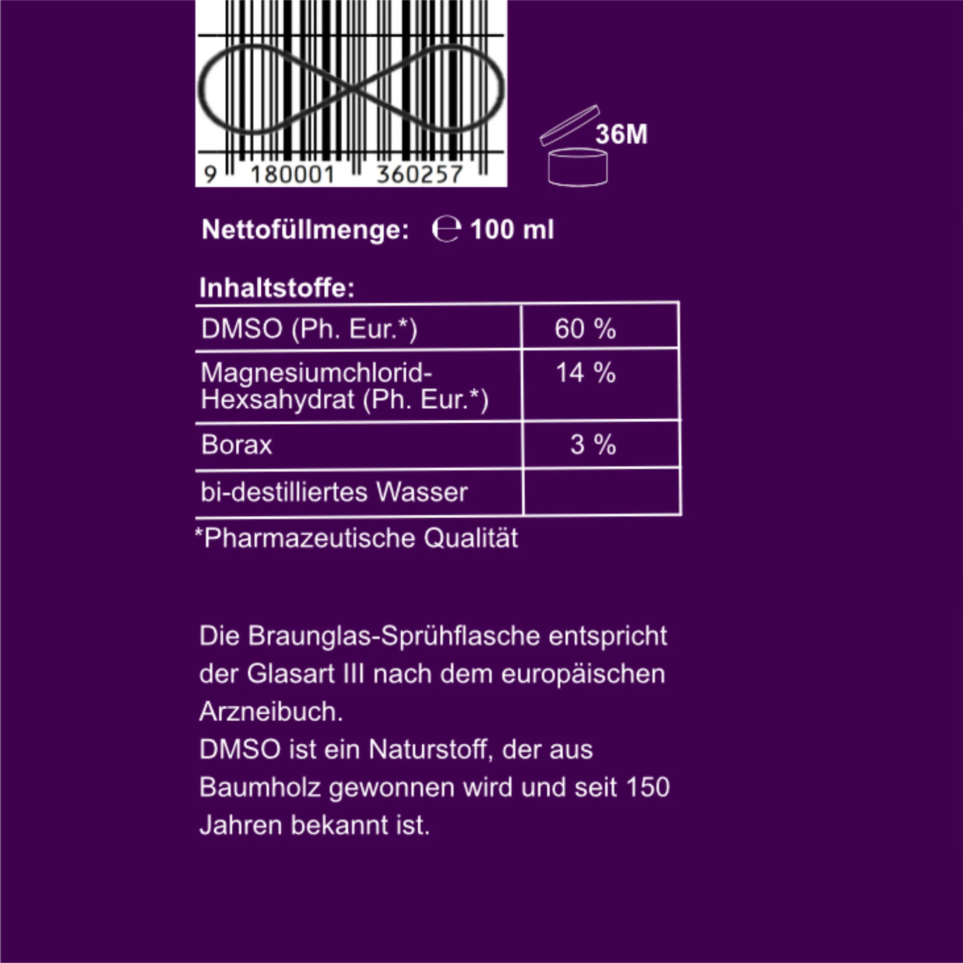 DMSO-Lösung 60% mit Magnesium, 100 ml Spray, von Wohlfühl Vital®