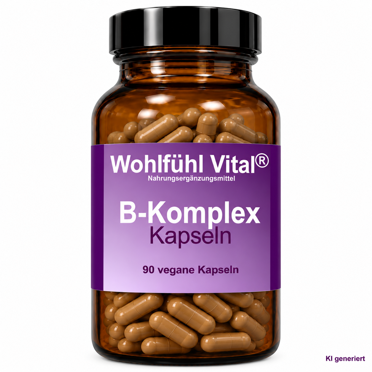 B-Komplex, 90 vegane Kapseln im Glas, von Wohlfühl Vital®