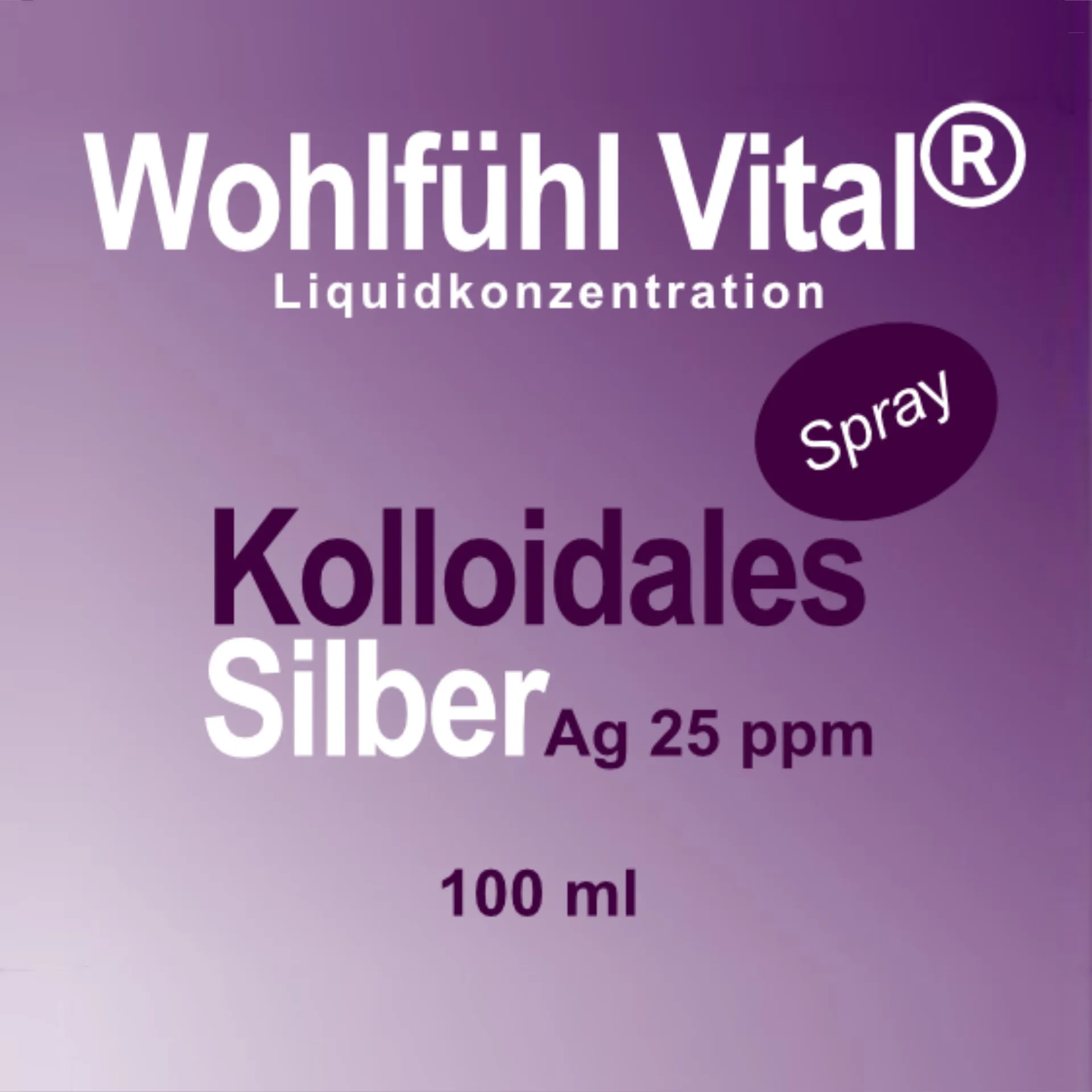 Kolloidales Silber 25 ppm, 100 ml Spray, von Wohlfühl Vital®