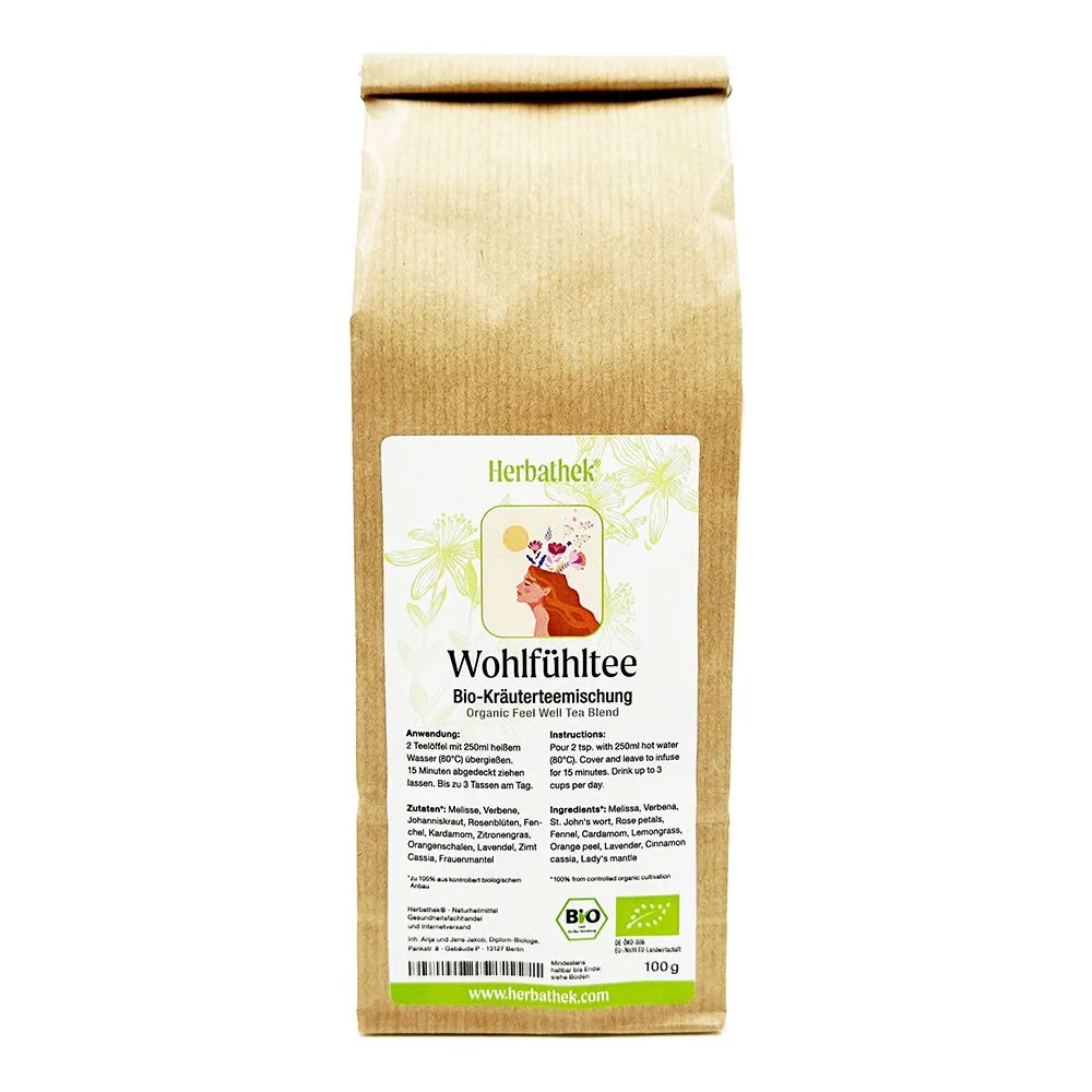 Wohlfühltee, BIO Kräuterteemischung, 100 g, von Herbathek