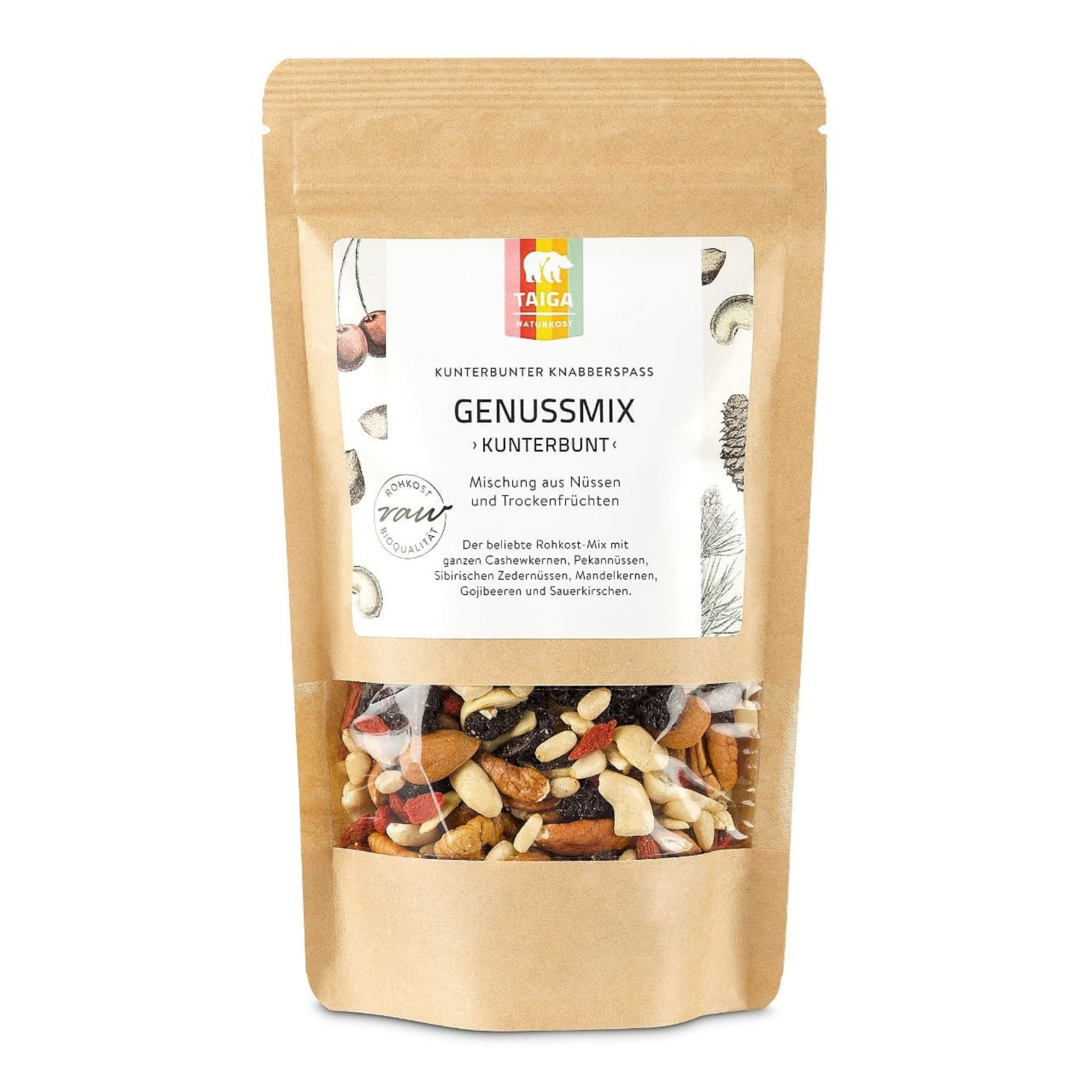 Genussmix, Mischung aus Nüssen & Trockenfrüchten, 225 g, von Taiga