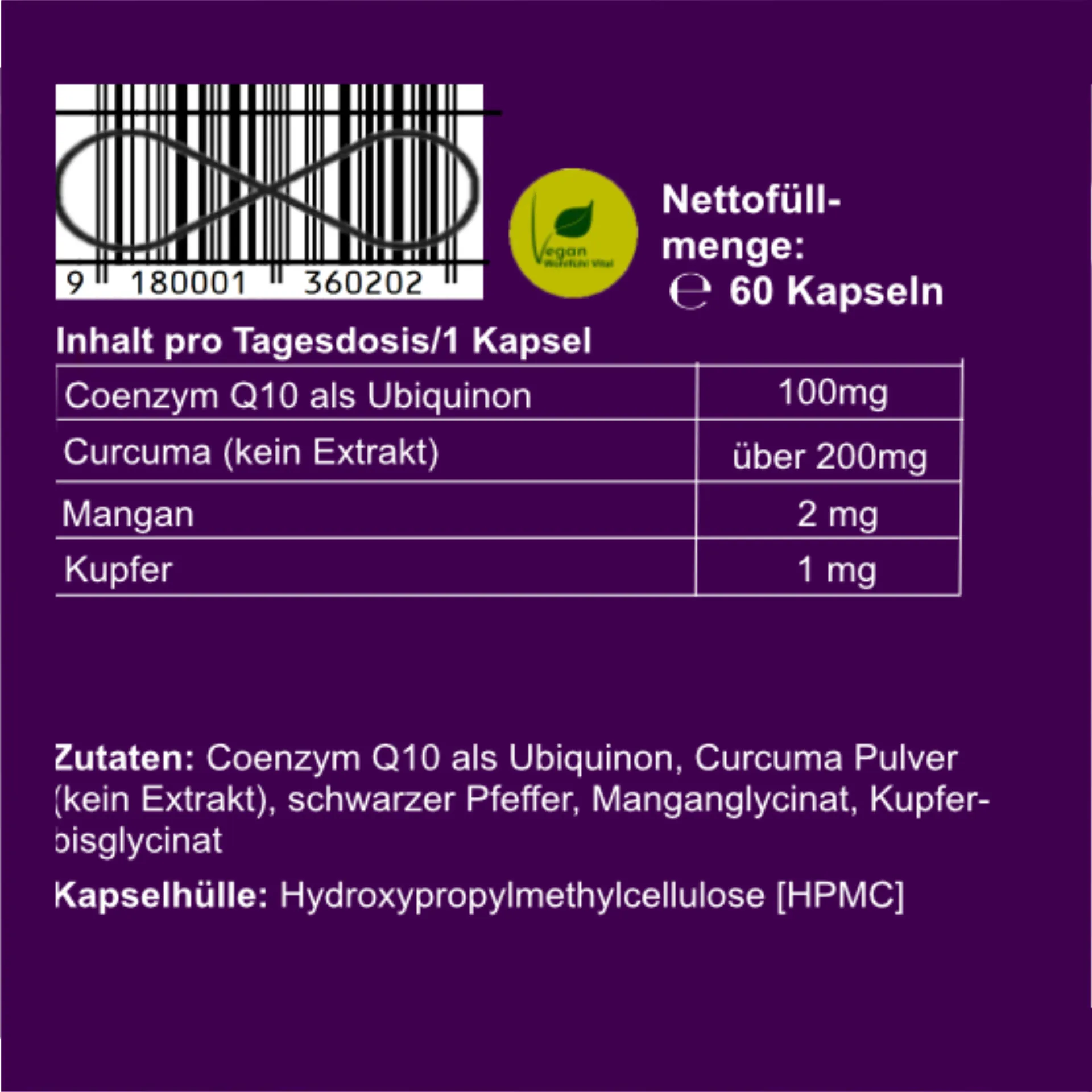 Q10 Plus, 60 Kapseln im Glas, von Wohlfühl Vital