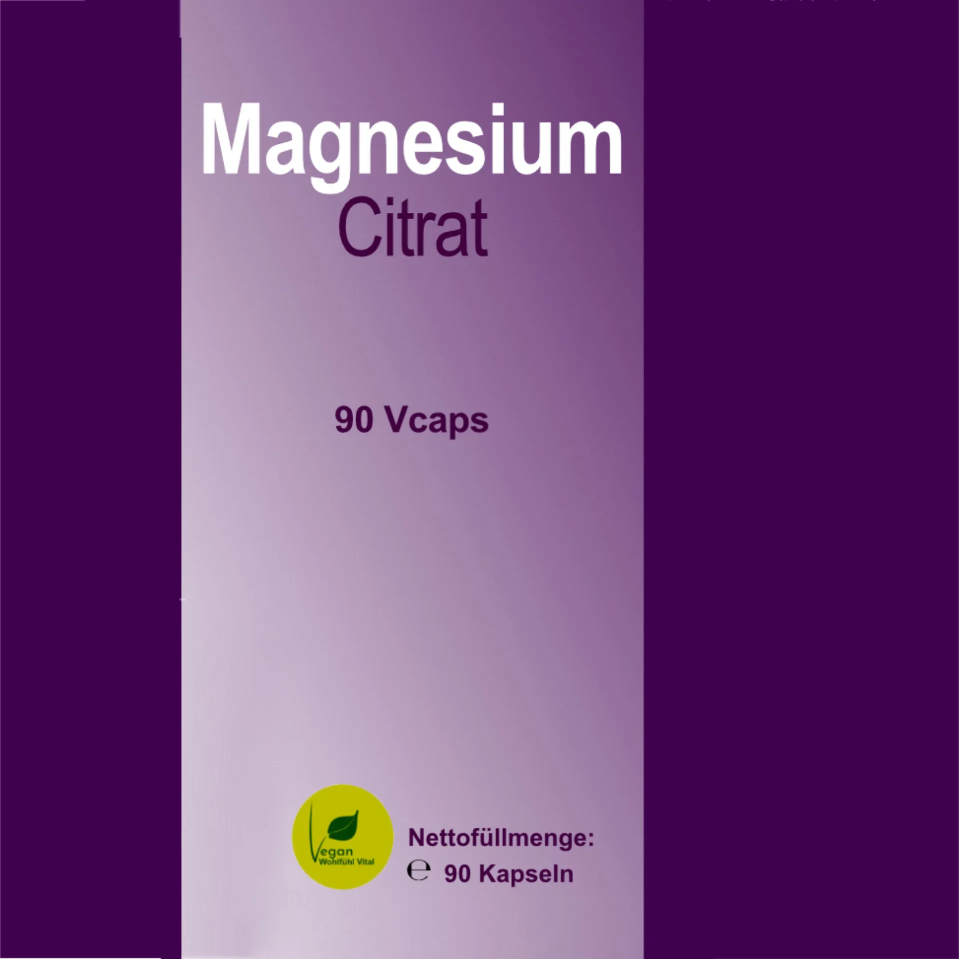 Magnesium Citrat, 90 Kapseln Nachfüllpackung, von Wohlfühl Vital®