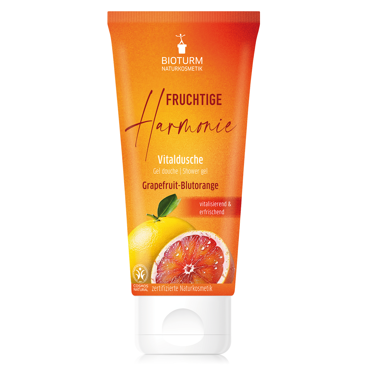 Fruchtige Harmonie, Vitaldusche, Grapefruit-Blutorange, 200 ml, von Bioturm Naturkosemetik